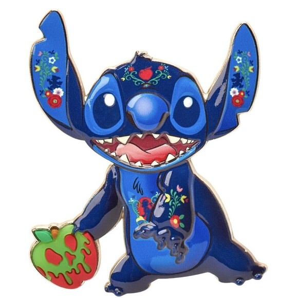 Disney Pin 144308 Stitch Crashes Snow White and the Seven Dwarfs JUMBO 3" x 3.5" - Picture 1 of 3